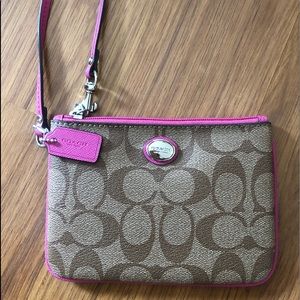 Coach signature wristlet